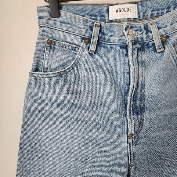 Agolde | Ultra High Rise Raw Hem Long Denim Shorts - Size 25 - Picture 3 of 9